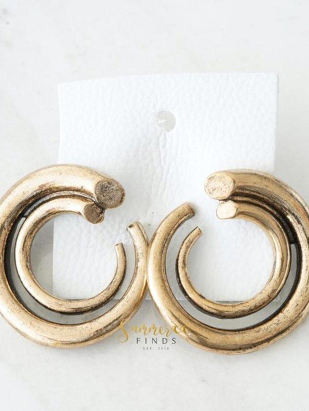 Free People Studio Hoop Earrings Gold